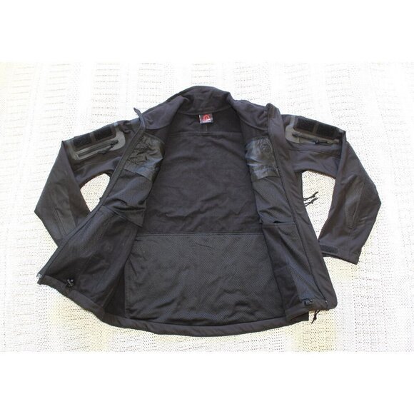 War Armor Fleece lined Tactical Black Softshell Men Jacket Size Large Pockets - Picture 8 of 13